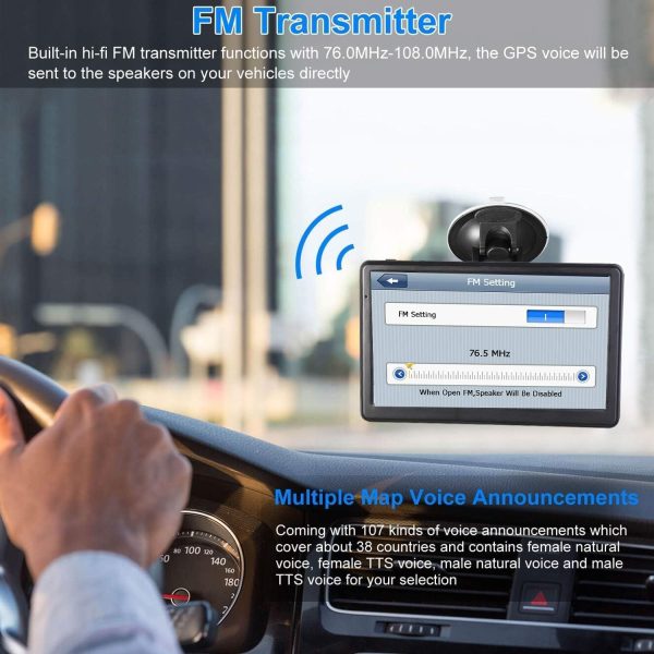 GPS Navigation for Car,Latest 2025 Map, 7 inch Touch Screen Real Voice Spoken Turn-by-Turn Direction Reminding Navigation System for Cars, GPS Satellite Navigator with Free Lifetime Map Update - Image 4